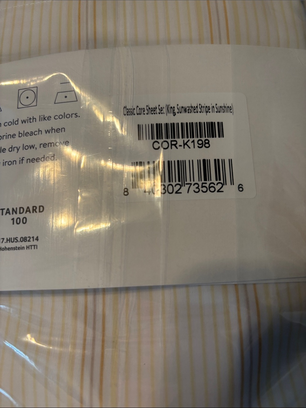 Brooklinen classic core sheet set king sunwashed stripe in sunshine - Picture 5 of 6
